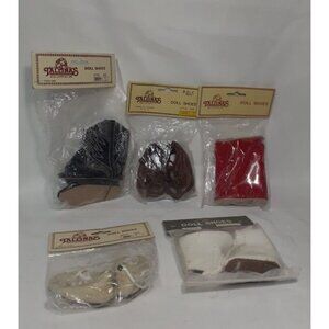 Tallinas Doll Shoes, Ice Skates, Cowboy Boots, Rain Boots, 5  pairs, Size 2 & 3